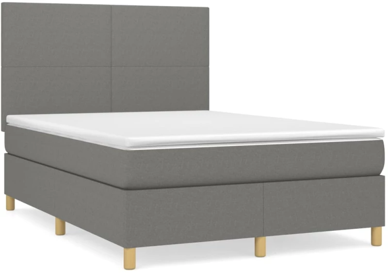 ΚΡΕΒΑΤΙ BOXSPRING ΜΕ ΣΤΡΩΜΑ ΣΚΟΥΡΟ ΓΚΡΙ 140X200 ΕΚ ΥΦΑΣΜΑΤΙΝΟ 3142178