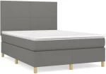 ΚΡΕΒΑΤΙ BOXSPRING ΜΕ ΣΤΡΩΜΑ ΣΚΟΥΡΟ ΓΚΡΙ 140X200 ΕΚ ΥΦΑΣΜΑΤΙΝΟ 3142178