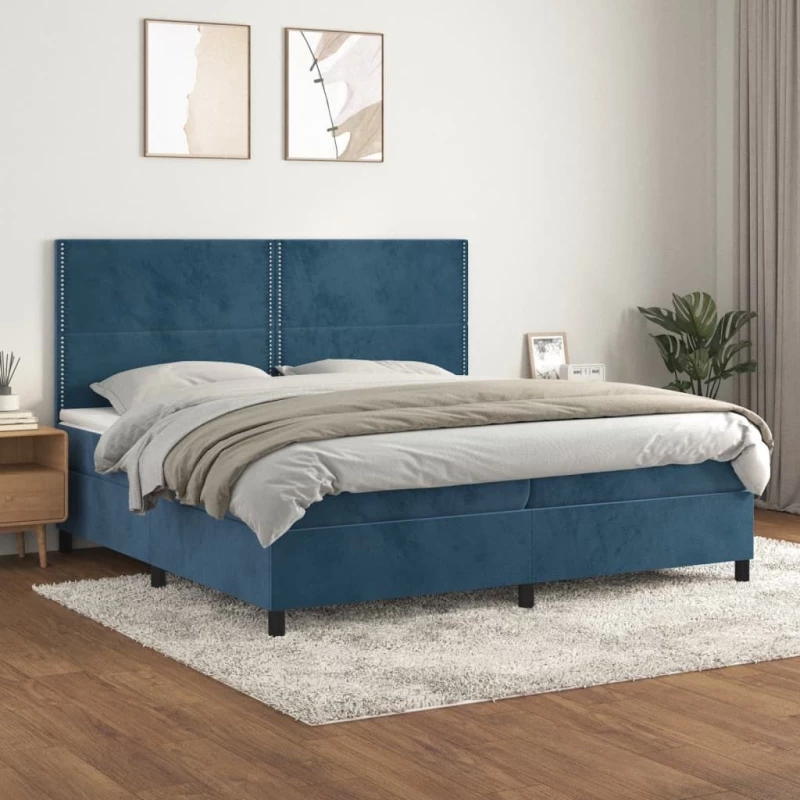 ΚΡΕΒΑΤΙ BOXSPRING ΜΕ ΣΤΡΩΜΑ ΣΚΟΥΡΟ ΜΠΛΕ 200X200 ΕΚ. ΒΕΛΟΥΔΙΝΟ 3142987