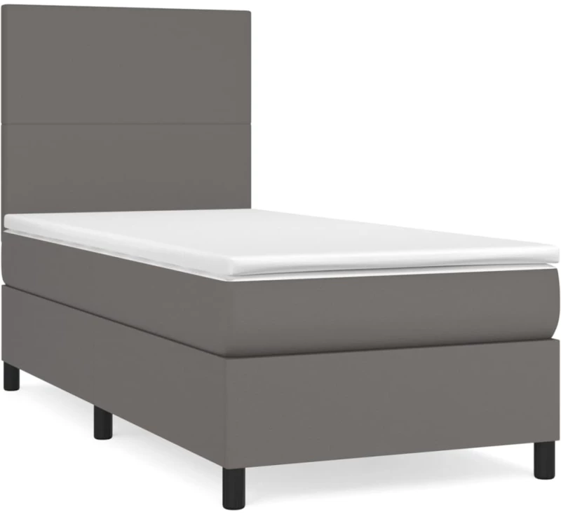 ΚΡΕΒΑΤΙ BOXSPRING ΜΕ ΣΤΡΩΜΑ ΓΚΡΙ 90X200 ΕΚ. ΑΠΟ ΣΥΝΘΕΤΙΚΟ ΔΕΡΜΑ 3142705