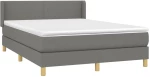 ΚΡΕΒΑΤΙ BOXSPRING ΜΕ ΣΤΡΩΜΑ ΣΚΟΥΡΟ ΓΚΡΙ 140X190 ΕΚ. ΥΦΑΣΜΑΤΙΝΟ 3130106
