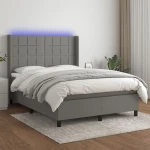 ΚΡΕΒΑΤΙ BOXSPRING ΜΕ ΣΤΡΩΜΑ & LED ΣΚ.ΓΚΡΙ 140X190ΕΚ. ΥΦΑΣΜΑΤΙΝΟ 3138310