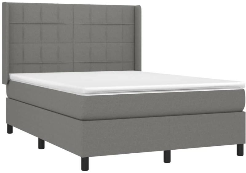 ΚΡΕΒΑΤΙ BOXSPRING ΜΕ ΣΤΡΩΜΑ & LED ΣΚ.ΓΚΡΙ 140X190ΕΚ. ΥΦΑΣΜΑΤΙΝΟ 3138310