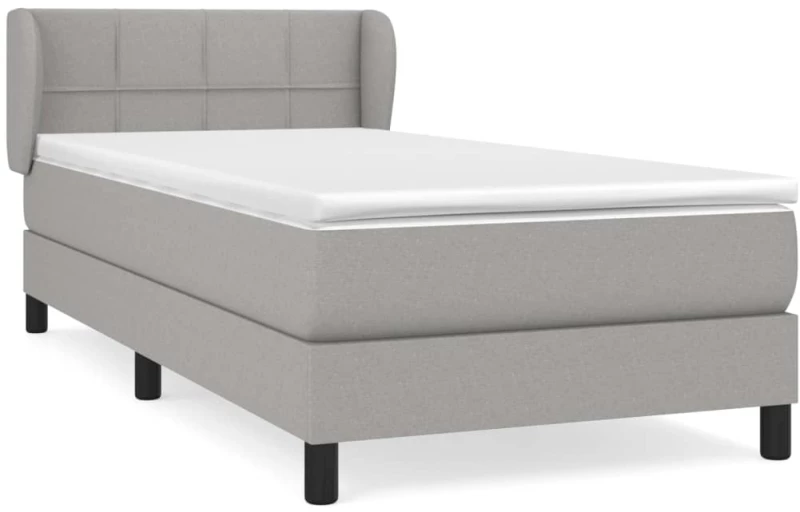 ΚΡΕΒΑΤΙ BOXSPRING ΜΕ ΣΤΡΩΜΑ ΑΝΟΙΧΤΟ ΓΚΡΙ 100X200 ΕΚ. ΥΦΑΣΜΑΤΙΝΟ 3126221