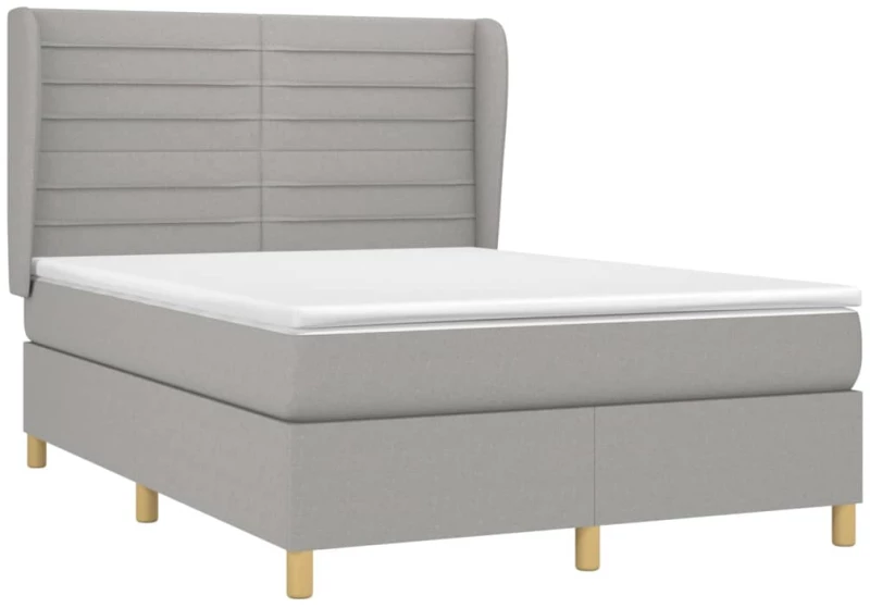 ΚΡΕΒΑΤΙ BOXSPRING ΜΕ ΣΤΡΩΜΑ ΑΝΟΙΧΤΟ ΓΚΡΙ 140X190 ΕΚ. ΥΦΑΣΜΑΤΙΝΟ 3128597