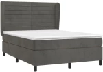 ΚΡΕΒΑΤΙ BOXSPRING ΜΕ ΣΤΡΩΜΑ ΣΚΟΥΡΟ ΓΚΡΙ 140X200 ΕΚ. ΒΕΛΟΥΔΙΝΟ 3129274