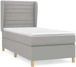 ΚΡΕΒΑΤΙ BOXSPRING ΜΕ ΣΤΡΩΜΑ ΑΝΟΙΧΤΟ ΓΚΡΙ 90X200 ΕΚ. ΥΦΑΣΜΑΤΙΝΟ 3128573