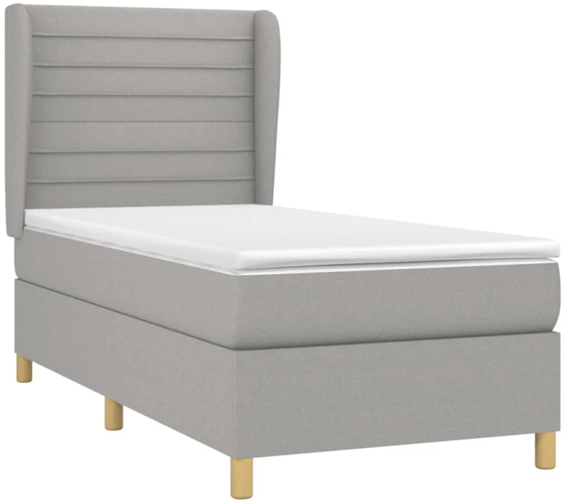 ΚΡΕΒΑΤΙ BOXSPRING ΜΕ ΣΤΡΩΜΑ ΑΝΟΙΧΤΟ ΓΚΡΙ 90X200 ΕΚ. ΥΦΑΣΜΑΤΙΝΟ 3128573