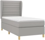 ΚΡΕΒΑΤΙ BOXSPRING ΜΕ ΣΤΡΩΜΑ ΑΝΟΙΧΤΟ ΓΚΡΙ 90X200 ΕΚ. ΥΦΑΣΜΑΤΙΝΟ 3128573