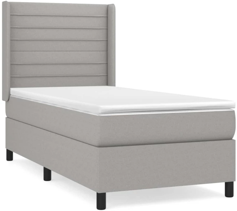 ΚΡΕΒΑΤΙ BOXSPRING ΜΕ ΣΤΡΩΜΑ ΑΝΟΙΧΤΟ ΓΚΡΙ 90X200 ΕΚ. ΥΦΑΣΜΑΤΙΝΟ 3131481