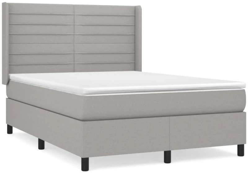 ΚΡΕΒΑΤΙ BOXSPRING ΜΕ ΣΤΡΩΜΑ ΑΝΟΙΧΤΟ ΓΚΡΙ 140X190 ΕΚ. ΥΦΑΣΜΑΤΙΝΟ 3131505
