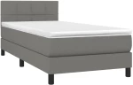 ΚΡΕΒΑΤΙ BOXSPRING ΜΕ ΣΤΡΩΜΑ & LED ΣΚ.ΓΚΡΙ 90X200 ΕΚ. ΥΦΑΣΜΑΤΙΝΟ 3133126
