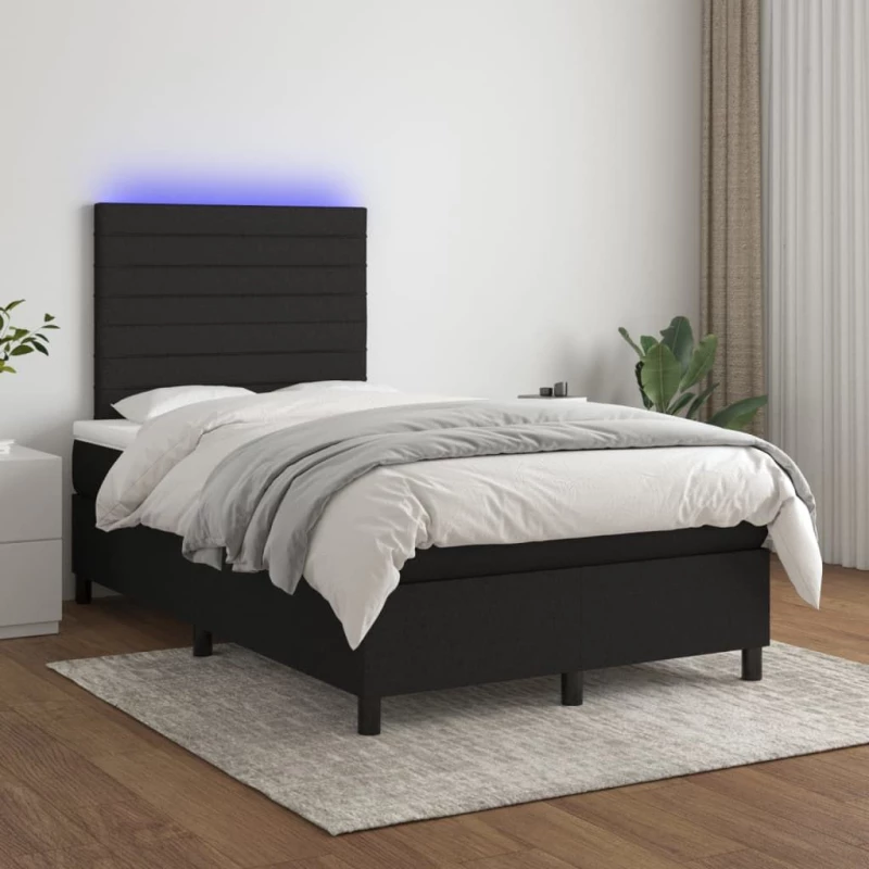 ΚΡΕΒΑΤΙ BOXSPRING ΜΕ ΣΤΡΩΜΑ & LED ΜΑΥΡΟ 120X200 ΕΚ. ΥΦΑΣΜΑΤΙΝΟ 3134943