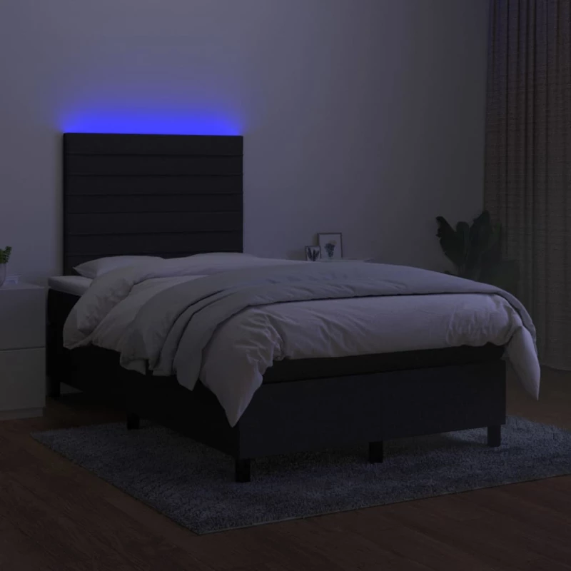ΚΡΕΒΑΤΙ BOXSPRING ΜΕ ΣΤΡΩΜΑ & LED ΜΑΥΡΟ 120X200 ΕΚ. ΥΦΑΣΜΑΤΙΝΟ 3134943