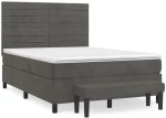 ΚΡΕΒΑΤΙ BOXSPRING ΜΕ ΣΤΡΩΜΑ ΣΚΟΥΡΟ ΓΚΡΙ 140X190 ΕΚ. ΒΕΛΟΥΔΙΝΟ 3137900