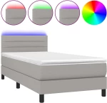 ΚΡΕΒΑΤΙ BOXSPRING ΜΕ ΣΤΡΩΜΑ & LED ΑΝ.ΓΚΡΙ 90X200 ΕΚ. ΥΦΑΣΜΑΤΙΝΟ 3133205