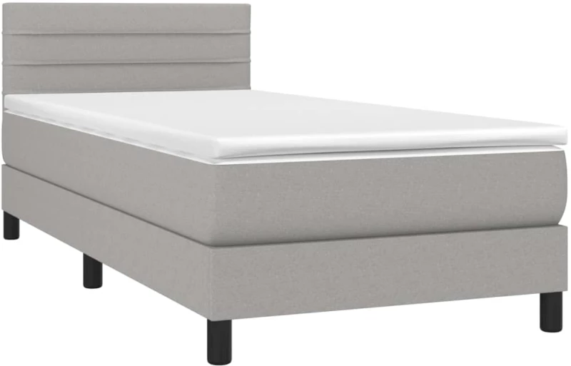 ΚΡΕΒΑΤΙ BOXSPRING ΜΕ ΣΤΡΩΜΑ & LED ΑΝ.ΓΚΡΙ 90X200 ΕΚ. ΥΦΑΣΜΑΤΙΝΟ 3133205