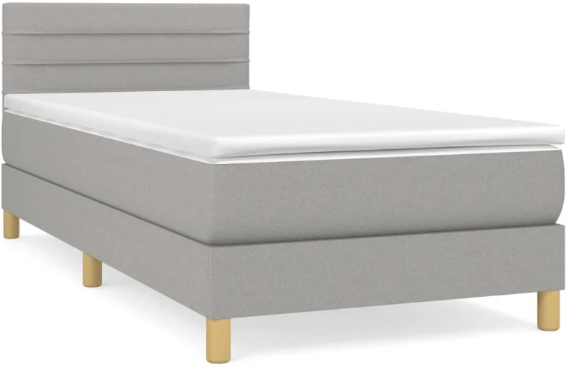 ΚΡΕΒΑΤΙ BOXSPRING ΜΕ ΣΤΡΩΜΑ ΑΝΟΙΧΤΟ ΓΚΡΙ 90X190 ΕΚ. ΥΦΑΣΜΑΤΙΝΟ 3140657