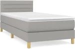 ΚΡΕΒΑΤΙ BOXSPRING ΜΕ ΣΤΡΩΜΑ ΑΝΟΙΧΤΟ ΓΚΡΙ 90X190 ΕΚ. ΥΦΑΣΜΑΤΙΝΟ 3140657