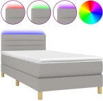 ΚΡΕΒΑΤΙ BOXSPRING ΜΕ ΣΤΡΩΜΑ & LED ΑΝ.ΓΚΡΙ 90X190 ΕΚ. ΥΦΑΣΜΑΤΙΝΟ 3133757