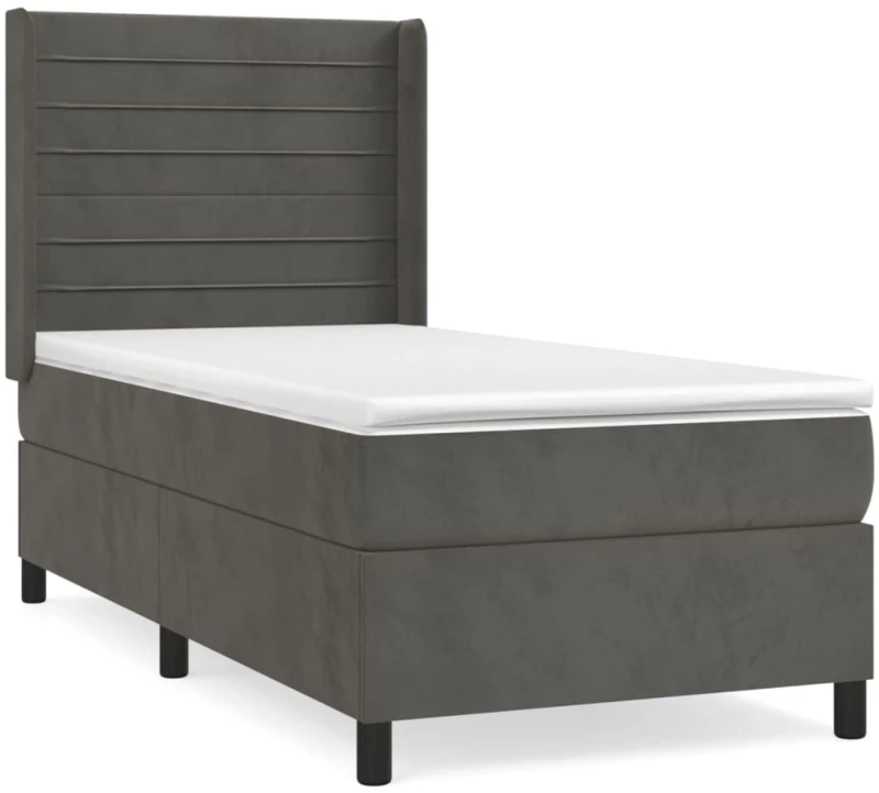 ΚΡΕΒΑΤΙ BOXSPRING ΜΕ ΣΤΡΩΜΑ ΣΚΟΥΡΟ ΓΚΡΙ 90X200 ΕΚ. ΒΕΛΟΥΔΙΝΟ 3132718