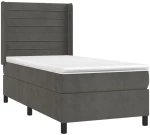ΚΡΕΒΑΤΙ BOXSPRING ΜΕ ΣΤΡΩΜΑ ΣΚΟΥΡΟ ΓΚΡΙ 90X200 ΕΚ. ΒΕΛΟΥΔΙΝΟ 3132718