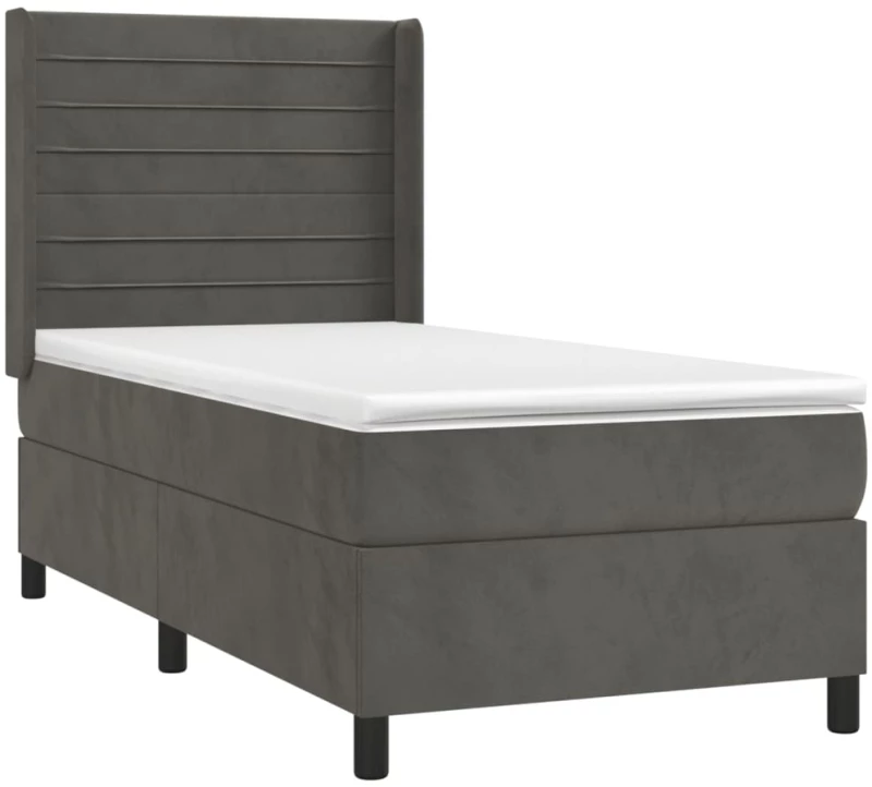ΚΡΕΒΑΤΙ BOXSPRING ΜΕ ΣΤΡΩΜΑ & LED ΣΚ. ΓΚΡΙ 90X190 ΕΚ. ΒΕΛΟΥΔΙΝΟ 3139596