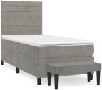 ΚΡΕΒΑΤΙ BOXSPRING ΜΕ ΣΤΡΩΜΑ ΑΝΟΙΧΤΟ ΓΚΡΙ 90X190 ΕΚ. ΒΕΛΟΥΔΙΝΟ 3137875