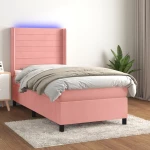 ΚΡΕΒΑΤΙ BOXSPRING ΜΕ ΣΤΡΩΜΑ & LED ΡΟΖ 90X200 ΕΚ. ΒΕΛΟΥΔΙΝΟ 3139606