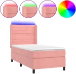 ΚΡΕΒΑΤΙ BOXSPRING ΜΕ ΣΤΡΩΜΑ & LED ΡΟΖ 90X200 ΕΚ. ΒΕΛΟΥΔΙΝΟ 3139606