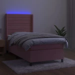 ΚΡΕΒΑΤΙ BOXSPRING ΜΕ ΣΤΡΩΜΑ & LED ΡΟΖ 90X200 ΕΚ. ΒΕΛΟΥΔΙΝΟ 3139606
