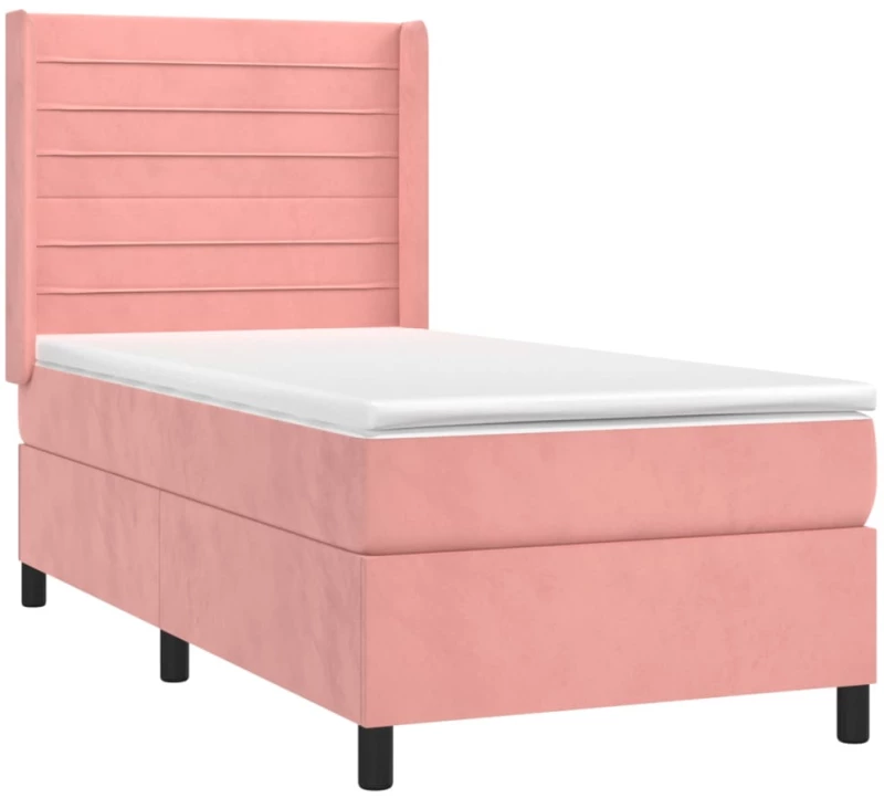 ΚΡΕΒΑΤΙ BOXSPRING ΜΕ ΣΤΡΩΜΑ & LED ΡΟΖ 90X200 ΕΚ. ΒΕΛΟΥΔΙΝΟ 3139606