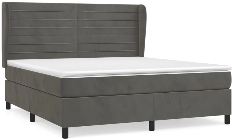 ΚΡΕΒΑΤΙ BOXSPRING ΜΕ ΣΤΡΩΜΑ ΣΚΟΥΡΟ ΓΚΡΙ 180X200 ΕΚ. ΒΕΛΟΥΔΙΝΟ 3129286