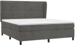 ΚΡΕΒΑΤΙ BOXSPRING ΜΕ ΣΤΡΩΜΑ ΣΚΟΥΡΟ ΓΚΡΙ 180X200 ΕΚ. ΒΕΛΟΥΔΙΝΟ 3129286