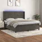 ΚΡΕΒΑΤΙ BOXSPRING ΜΕ ΣΤΡΩΜΑ & LED ΣΚ. ΓΚΡΙ 180X200ΕΚ. ΒΕΛΟΥΔΙΝΟ 3139638
