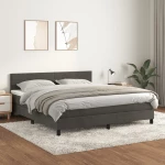 ΚΡΕΒΑΤΙ BOXSPRING ΜΕ ΣΤΡΩΜΑ ΣΚΟΥΡΟ ΓΚΡΙ 180X200 ΕΚ. ΒΕΛΟΥΔΙΝΟ 3141378