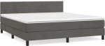 ΚΡΕΒΑΤΙ BOXSPRING ΜΕ ΣΤΡΩΜΑ ΣΚΟΥΡΟ ΓΚΡΙ 180X200 ΕΚ. ΒΕΛΟΥΔΙΝΟ 3141378