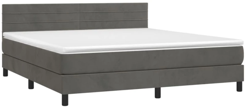 ΚΡΕΒΑΤΙ BOXSPRING ΜΕ ΣΤΡΩΜΑ ΣΚΟΥΡΟ ΓΚΡΙ 180X200 ΕΚ. ΒΕΛΟΥΔΙΝΟ 3141378