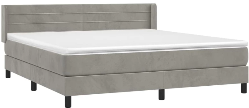 ΚΡΕΒΑΤΙ BOXSPRING ΜΕ ΣΤΡΩΜΑ ΑΝΟΙΧΤΟ ΓΚΡΙ 180X200 ΕΚ. ΒΕΛΟΥΔΙΝΟ 3131033