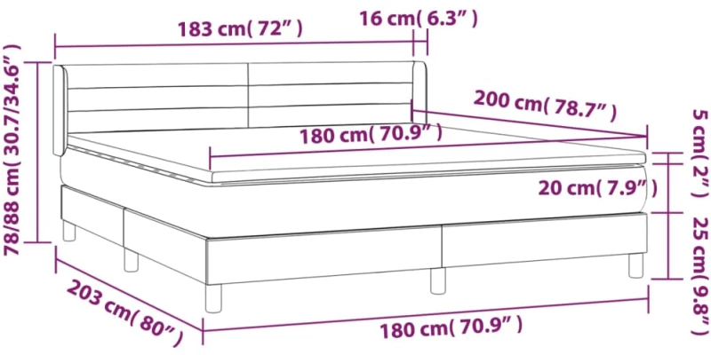 ΚΡΕΒΑΤΙ BOXSPRING ΜΕ ΣΤΡΩΜΑ ΑΝΟΙΧΤΟ ΓΚΡΙ 180X200 ΕΚ. ΒΕΛΟΥΔΙΝΟ 3131033