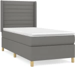 ΚΡΕΒΑΤΙ BOXSPRING ΜΕ ΣΤΡΩΜΑ ΣΚΟΥΡΟ ΓΚΡΙ 100X200 ΕΚ. ΥΦΑΣΜΑΤΙΝΟ 3132050