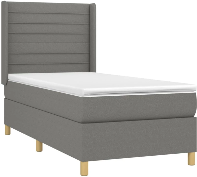ΚΡΕΒΑΤΙ BOXSPRING ΜΕ ΣΤΡΩΜΑ ΣΚΟΥΡΟ ΓΚΡΙ 100X200 ΕΚ. ΥΦΑΣΜΑΤΙΝΟ 3132050