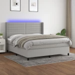 ΚΡΕΒΑΤΙ BOXSPRING ΜΕ ΣΤΡΩΜΑ & LED ΑΝ.ΓΚΡΙ 180X200ΕΚ. ΥΦΑΣΜΑΤΙΝΟ 3138413