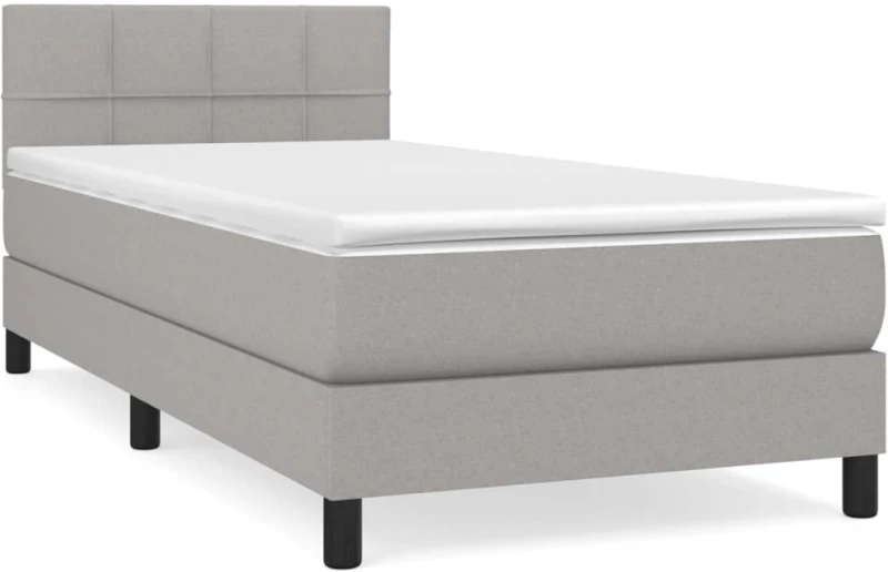 ΚΡΕΒΑΤΙ BOXSPRING ΜΕ ΣΤΡΩΜΑ ΑΝΟΙΧΤΟ ΓΚΡΙ 80X200 ΕΚ. ΥΦΑΣΜΑΤΙΝΟ 3140009