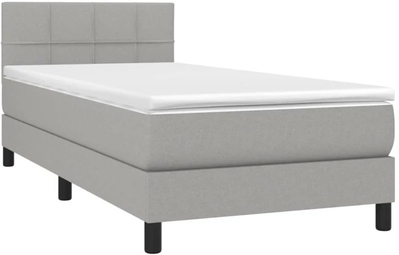 ΚΡΕΒΑΤΙ BOXSPRING ΜΕ ΣΤΡΩΜΑ ΑΝΟΙΧΤΟ ΓΚΡΙ 80X200 ΕΚ. ΥΦΑΣΜΑΤΙΝΟ 3140009