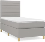 ΚΡΕΒΑΤΙ BOXSPRING ΜΕ ΣΤΡΩΜΑ ΑΝΟΙΧΤΟ ΓΚΡΙ 90X190 ΕΚ. ΥΦΑΣΜΑΤΙΝΟ 3142377