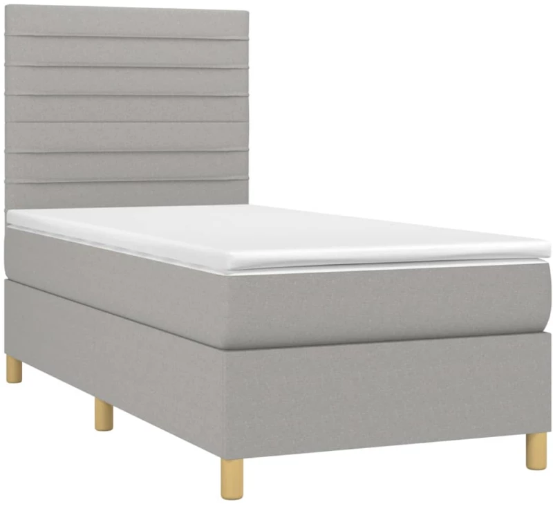 ΚΡΕΒΑΤΙ BOXSPRING ΜΕ ΣΤΡΩΜΑ ΑΝΟΙΧΤΟ ΓΚΡΙ 90X190 ΕΚ. ΥΦΑΣΜΑΤΙΝΟ 3142377