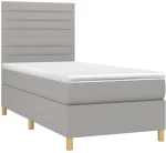 ΚΡΕΒΑΤΙ BOXSPRING ΜΕ ΣΤΡΩΜΑ ΑΝΟΙΧΤΟ ΓΚΡΙ 90X190 ΕΚ. ΥΦΑΣΜΑΤΙΝΟ 3142377