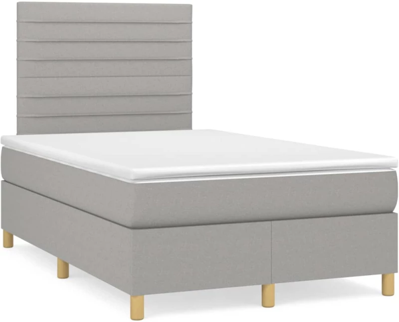 ΚΡΕΒΑΤΙ BOXSPRING ΜΕ ΣΤΡΩΜΑ ΑΝΟΙΧΤΟ ΓΚΡΙ 120X200 ΕΚ. ΥΦΑΣΜΑΤΙΝΟ 3142401