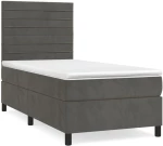 ΚΡΕΒΑΤΙ BOXSPRING ΜΕ ΣΤΡΩΜΑ ΣΚΟΥΡΟ ΓΚΡΙ 100X200 ΕΚ. ΒΕΛΟΥΔΙΝΟ 3143068